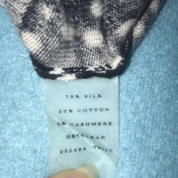 ANN TAYLOR silk blend long sleeve button up dark navy lightweight sweater size S - Picture 7 of 10